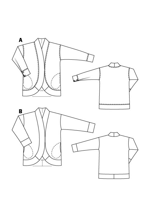 Выкройка Жакет прямого кроя со скругленными пилочками (Burda 11/2010, № выкройки 133 B)