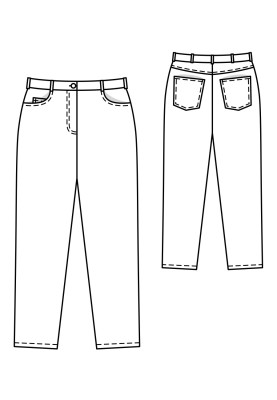 Pattern Jeans of classic cut "5 pockets" (Burda 8/2020, pattern number 127)