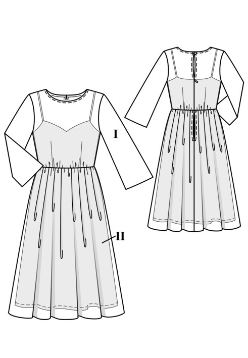 Pattern Two-layer dress made of embroidered tulle (Burda 12/2018, pattern number 101)