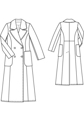 Pattern Maxi coat of a fitted silhouette (Burda 10/2011, pattern number 107)