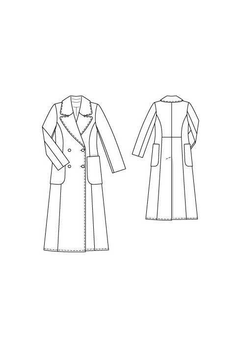 Pattern Maxi coat of a fitted silhouette (Burda 10/2011, pattern number 107)