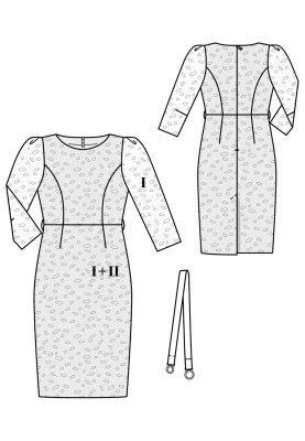 Pattern Sheath lace dress with belt (Burda 10/2020, pattern number 107)