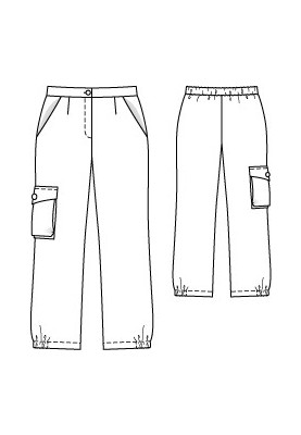 Pattern Straight-cut trousers with a wallet pocket (Burda 3/2011, pattern number 140)