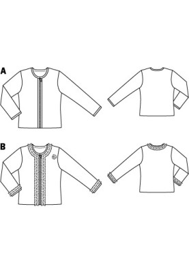 Викрійка Жакет короткий із рюшами з шифону (Burda 8/2011, № викрійки 120 B)