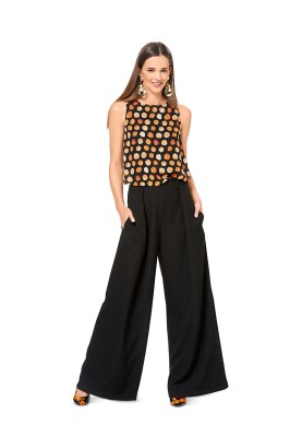 Pattern Wide-cut trousers with a cord belt (Burda 1/2017, pattern no. 6544 B)