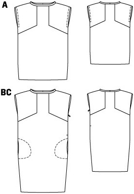 Выкройка Платье простого кроя в морском стиле (Burda 2/2012, № выкройки 119 C)