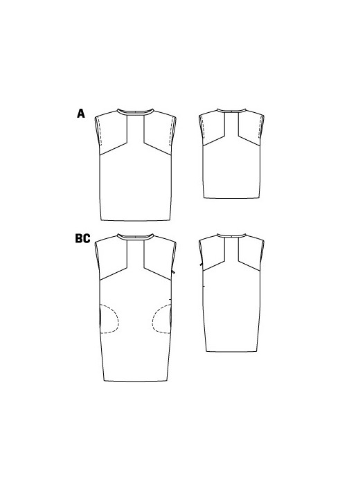 Выкройка Платье простого кроя в морском стиле (Burda 2/2012, № выкройки 119 C)