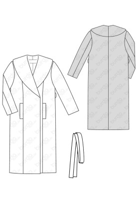 Pattern Straight silhouette coat with a wide shawl collar (Burda 2/2018, pattern number 6394 A)