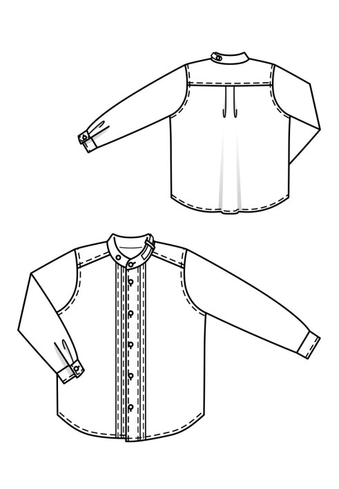 Выкройка Рубашка классического кроя с воротником-стойкой (Burda 9/2019, № выкройки 132 B)
