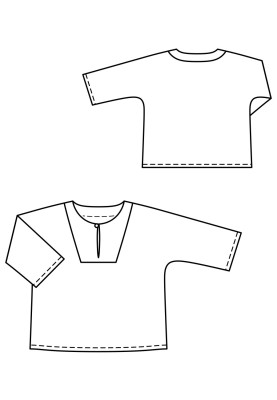 Pattern Straight-cut shirt with plastron (Burda 2/2019, pattern number 127)