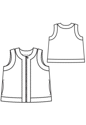 Pattern Suede vest with zipper (Burda 11/2016, pattern number 136)