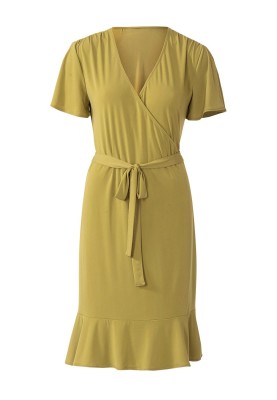 Pattern Knitted dress with a smell and a frill on the lower edge (Burda 1/2020, pattern number 6238 B)