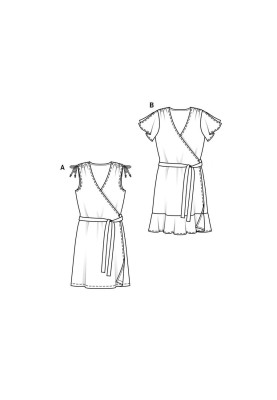 Pattern Knitted dress with a smell and a frill on the lower edge (Burda 1/2020, pattern number 6238 B)