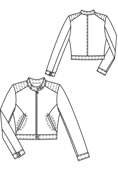 Выкройка Жакет кожаный в рокерском стиле (Burda 9/2017, № выкройки 105)