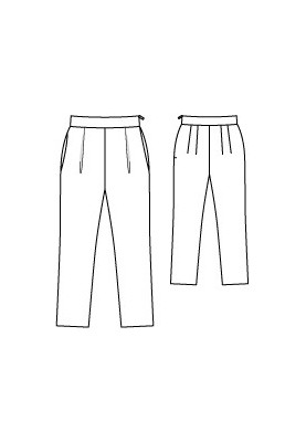 Pattern Pants shortened from elastic gabardine (Burda 5/2011, pattern number 124)