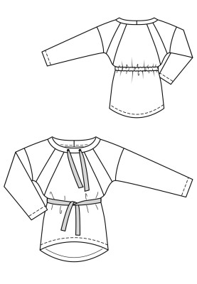 Pattern Pullover of a fitted cut with dropped armholes (Burda 2/2019, pattern number 111 A)