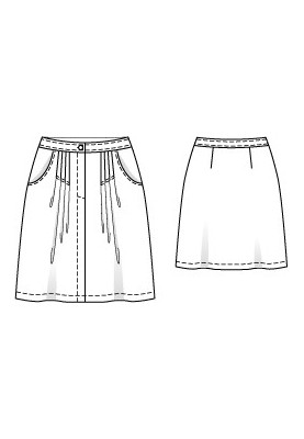 Pattern Flared skirt with pleats at the waist (Burda 4/2011, pattern number 140)