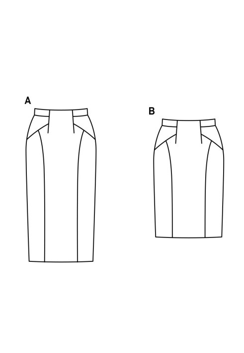 Выкройка Юбка-карандаш длины меди (Burda 1/2018, № выкройки 6431 A)