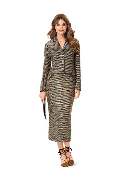 Pattern Pencil skirt with two back slits (Burda 2/2016, pattern no. 6582 D)