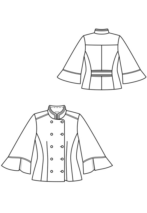 Pattern Double-breasted jacket with flared sleeves (Burda 12/2017, pattern number 118)