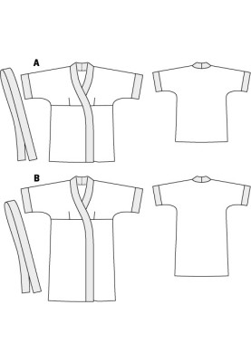 Викрійка Кімоно оксамитове з поясом (Burda 1/2012, № викрійки 134 B)