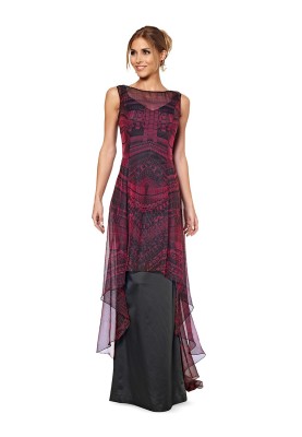 Pattern Chiffon maxi dress (Burda 2/2014, pattern number 6866 C)