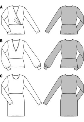 Викрійка Мінісукня відрізна трикотажна (Burda 2/2014, № викрійки 6848 C)