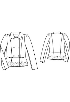 Pattern Jacket with basque and lace decor (Burda 3/2011, pattern number 115)