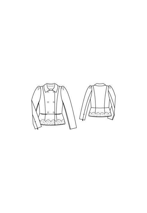 Pattern Jacket with basque and lace decor (Burda 3/2011, pattern number 115)