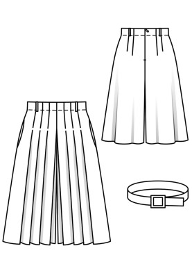 Выкройка Юбка-шорты расклешенного силуэта (Burda 7/2018, № выкройки 109 B)