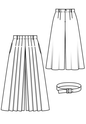 Pattern Skirt-trousers with removable belt (Burda 7/2018, pattern number 108)