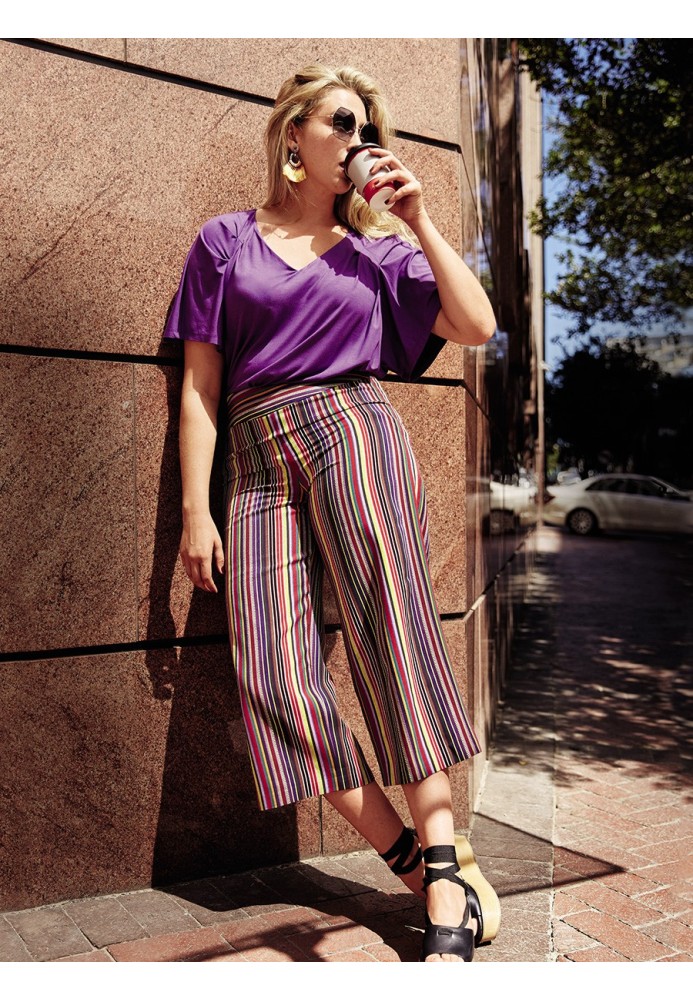 Pattern Straight-cut trousers with a wide belt (Burda 7/2018, pattern number 121 B)