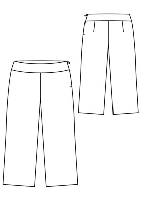 Pattern Straight-cut trousers with a wide belt (Burda 7/2018, pattern number 121 B)