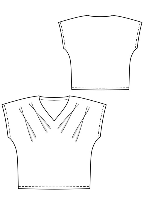 Pattern Blouse with oblique folds near the shoulders (Burda 7/2018, pattern number 125)