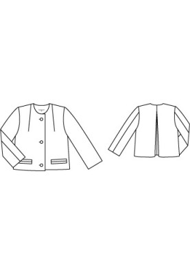 Pattern Jacket without a collar and with a counterfold on the back (Burda 8/2011, pattern number 129)