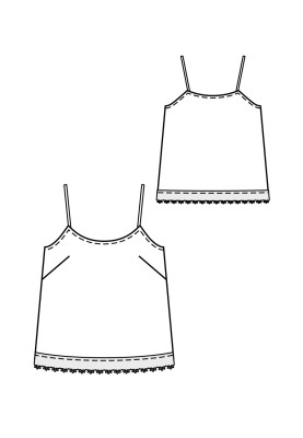 Pattern Satin top with narrow straps (Burda 8/2019, pattern number 114 B)