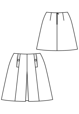 Pattern Flared skirt with opposite pleat (Burda 7/2018, pattern number 114 B)