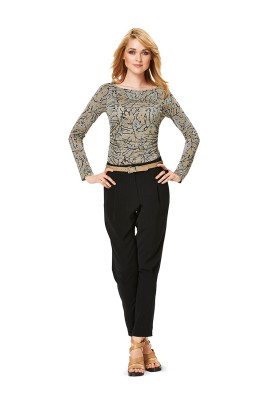 Pattern Pants of a narrowed silhouette with relief seams (Burda 1/2014, pattern number 6907 B)