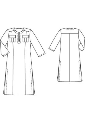 Pattern Kaftan dress with portfolio pockets (Burda 7/2010, pattern number 136)