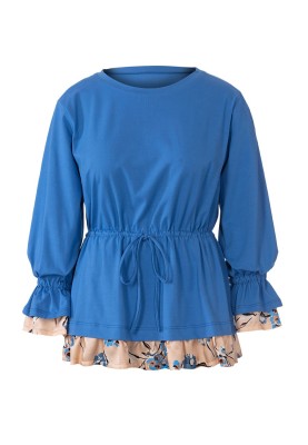 Pattern Tunic with frills and drawstring at the waist (Burda 10/2020, pattern number 127)