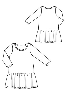 Pattern Knitted dress with a wide frill (Burda 1/2020, pattern number 132)