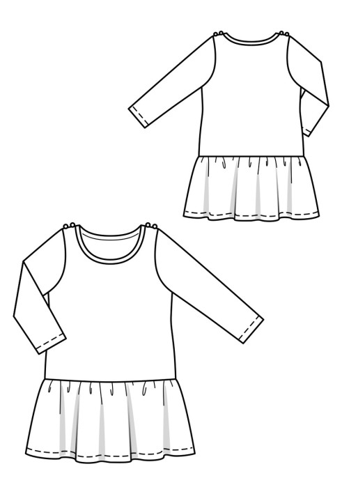 Pattern Knitted dress with a wide frill (Burda 1/2020, pattern number 132)