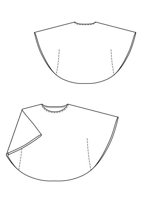 Выкройка Блуза-пончо широкого кроя (Burda 7/2020, № выкройки 128)