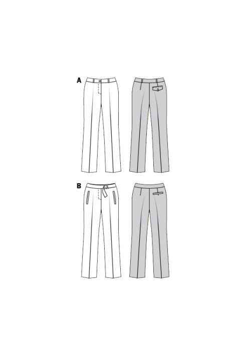 Pattern Pants with arrow pleats and slit pockets (Burda 2/2020, pattern number 6157 B)