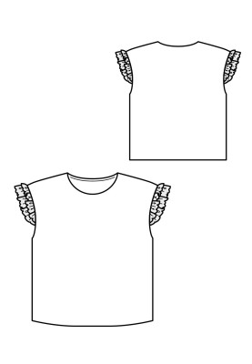 Pattern Knitted top with frills along the armholes (Burda 7/2020, pattern number 117)