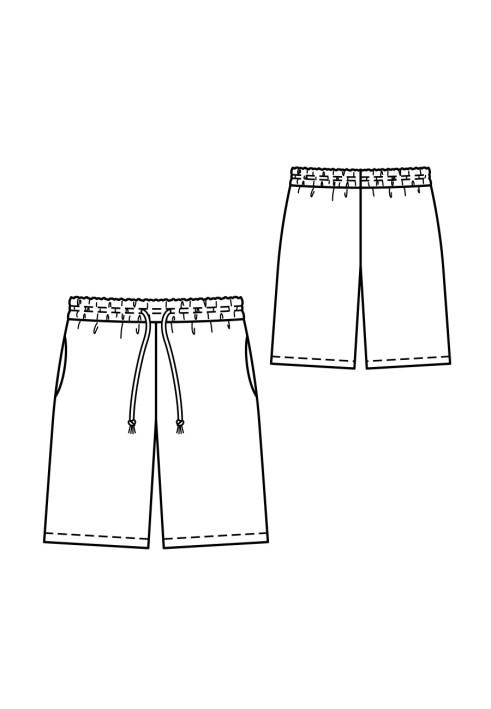 Pattern Knee-length drawstring shorts (Burda 7/2020, pattern number 131)