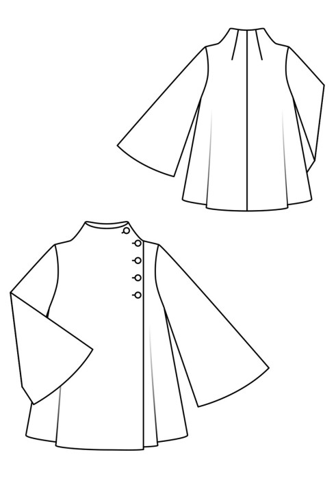 Pattern A-silhouette jacket in the style of a cape (Burda 12/2018, pattern number 113)