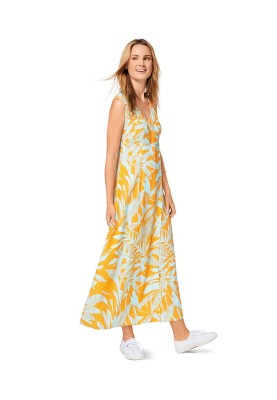 Pattern Maxi dress with flared silhouette (Burda 1/2017, pattern number 6496 A)