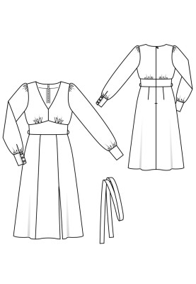 Pattern A cut-off dress with puffy sleeves (Burda 12/2019, pattern number 117)