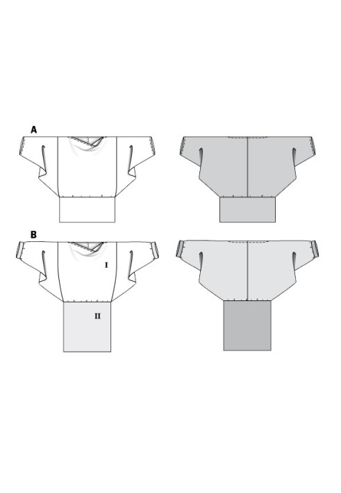 Выкройка Блузка прямого кроя с широкими рукавами (Burda 2/2020, № выкройки 6192 A)